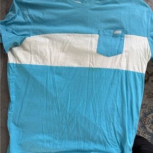 Tom Tailor Turquoise and White Short Sleeve Tee men’s XL